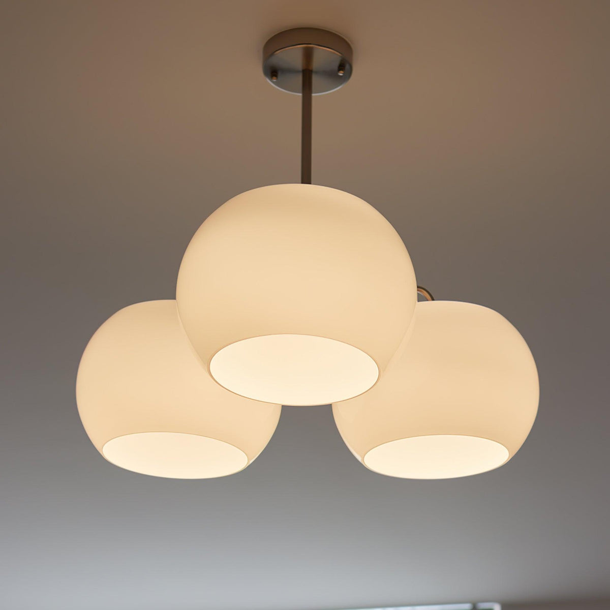 Nickel Persimmon Glass Chandelier – Modern 3 or 5-Light Pendant for Dining Room and Kitchen Island