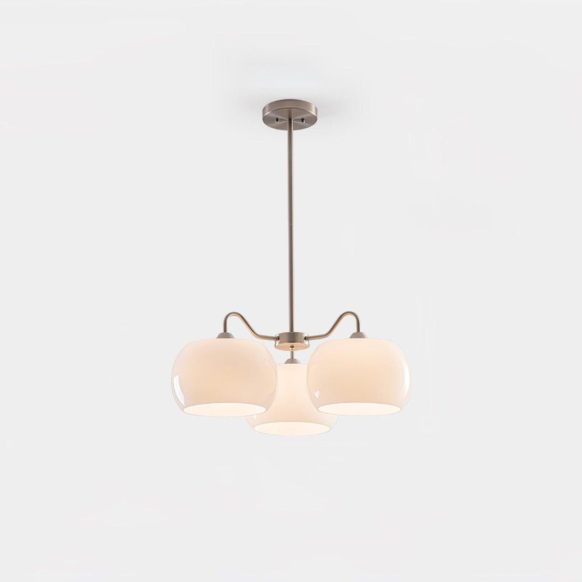 Nickel Persimmon Glass Chandelier – Modern 3 or 5-Light Pendant for Dining Room and Kitchen Island