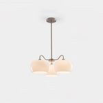 Nickel Persimmon Glass Chandelier – Modern 3 or 5-Light Pendant for Dining Room and Kitchen Island