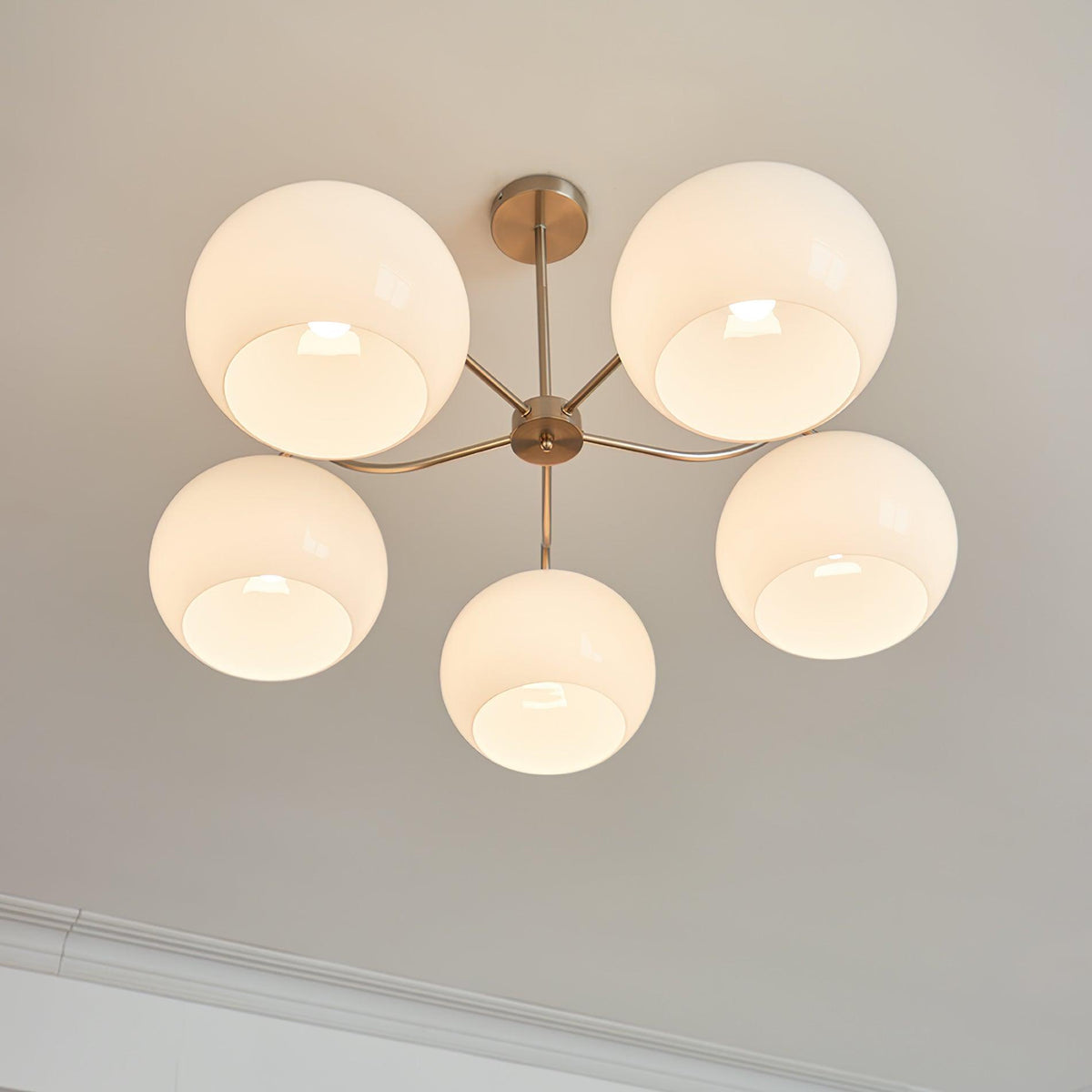 Nickel Persimmon Glass Chandelier – Modern 3 or 5-Light Pendant for Dining Room and Kitchen Island