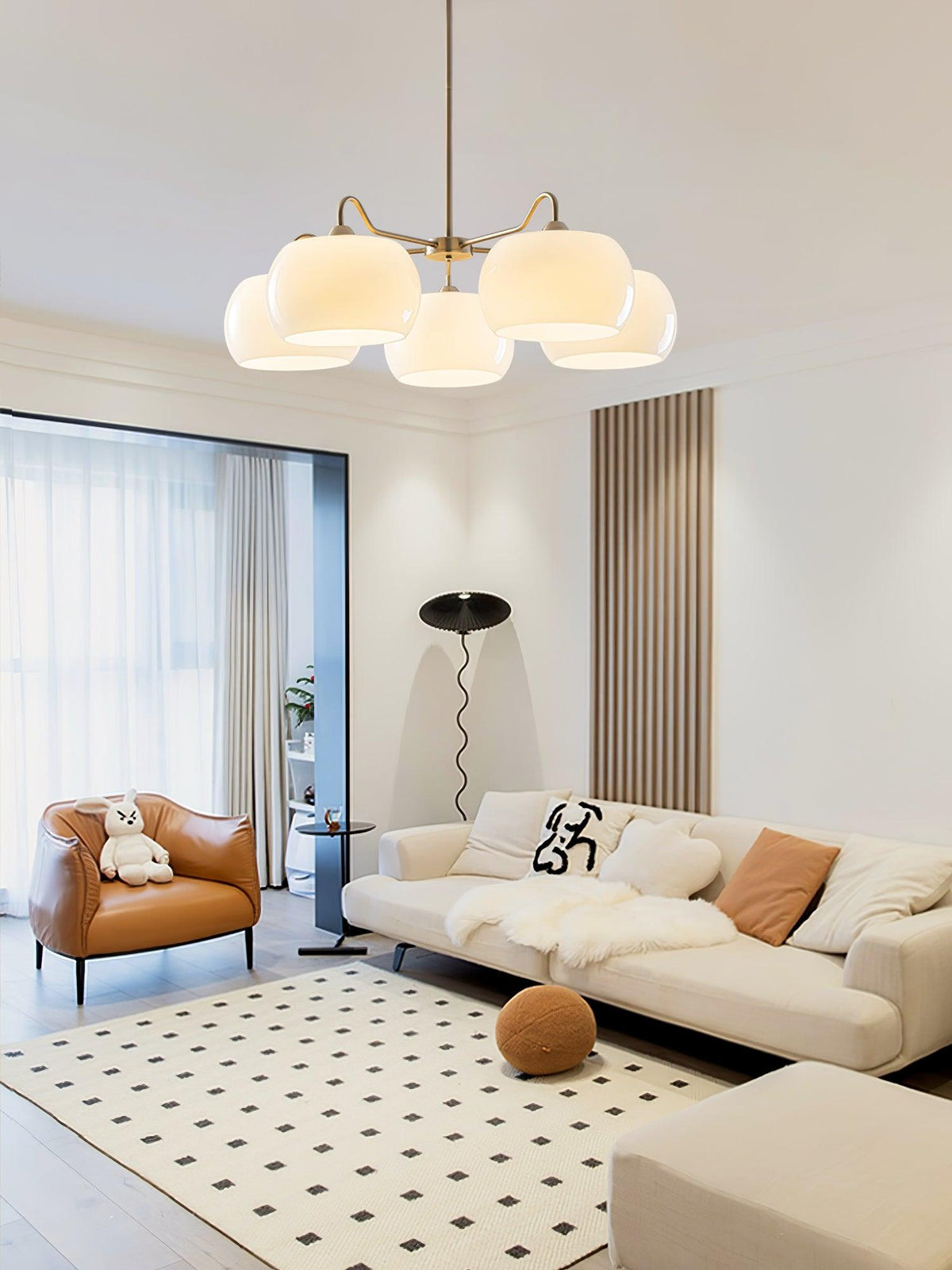Nickel Persimmon Glass Chandelier – Modern 3 or 5-Light Pendant for Dining Room and Kitchen Island