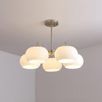 Nickel Persimmon Glass Chandelier – Modern 3 or 5-Light Pendant for Dining Room and Kitchen Island
