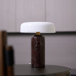 Lunara Marble Table Lamp with Opaline Glass Shade