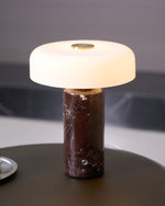 Lunara Marble Table Lamp with Opaline Glass Shade