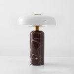 Lunara Marble Table Lamp with Opaline Glass Shade