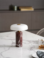 Lunara Marble Table Lamp with Opaline Glass Shade