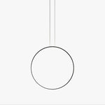 Nightfall Circle LED Pendant Light – Modern Black Metal Hanging Lamp