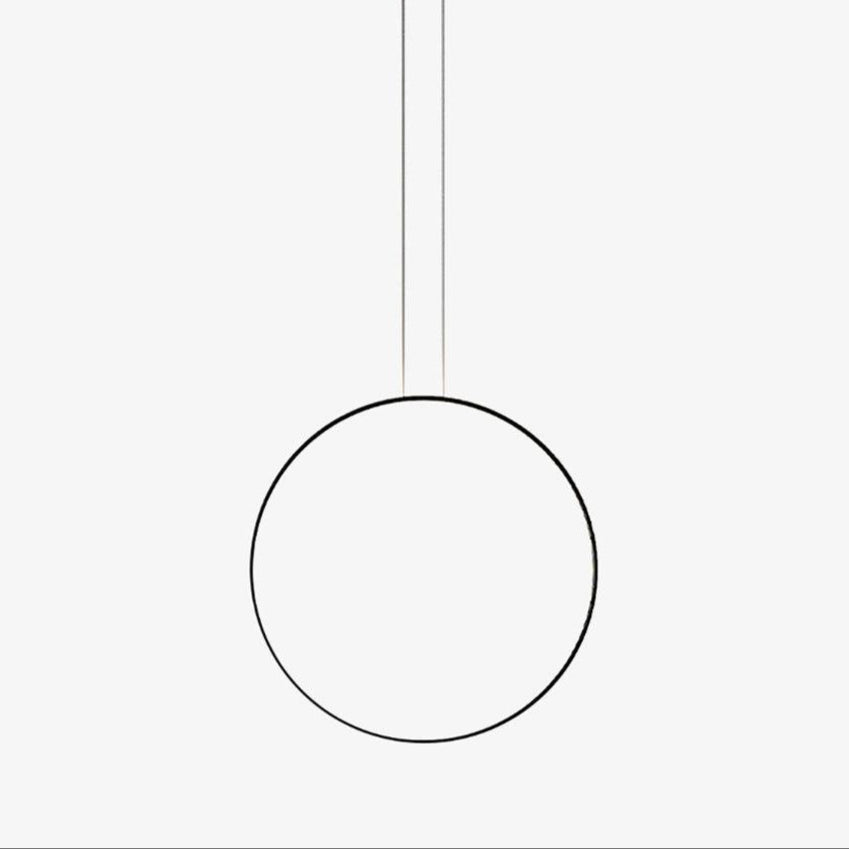 Nightfall Circle LED Pendant Light – Modern Black Metal Hanging Lamp