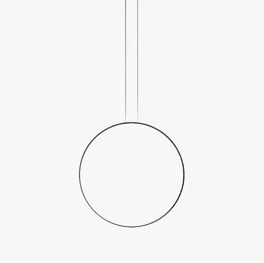 Nightfall Circle LED Pendant Light – Modern Black Metal Hanging Lamp