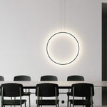 Nightfall Circle LED Pendant Light – Modern Black Metal Hanging Lamp