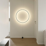Nightfall Circle LED Pendant Light – Modern Black Metal Hanging Lamp
