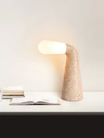 Nilo Travertine Table Lamp – Sculptural Stone Accent Light