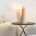 Nilo Travertine Table Lamp – Sculptural Stone Accent Light