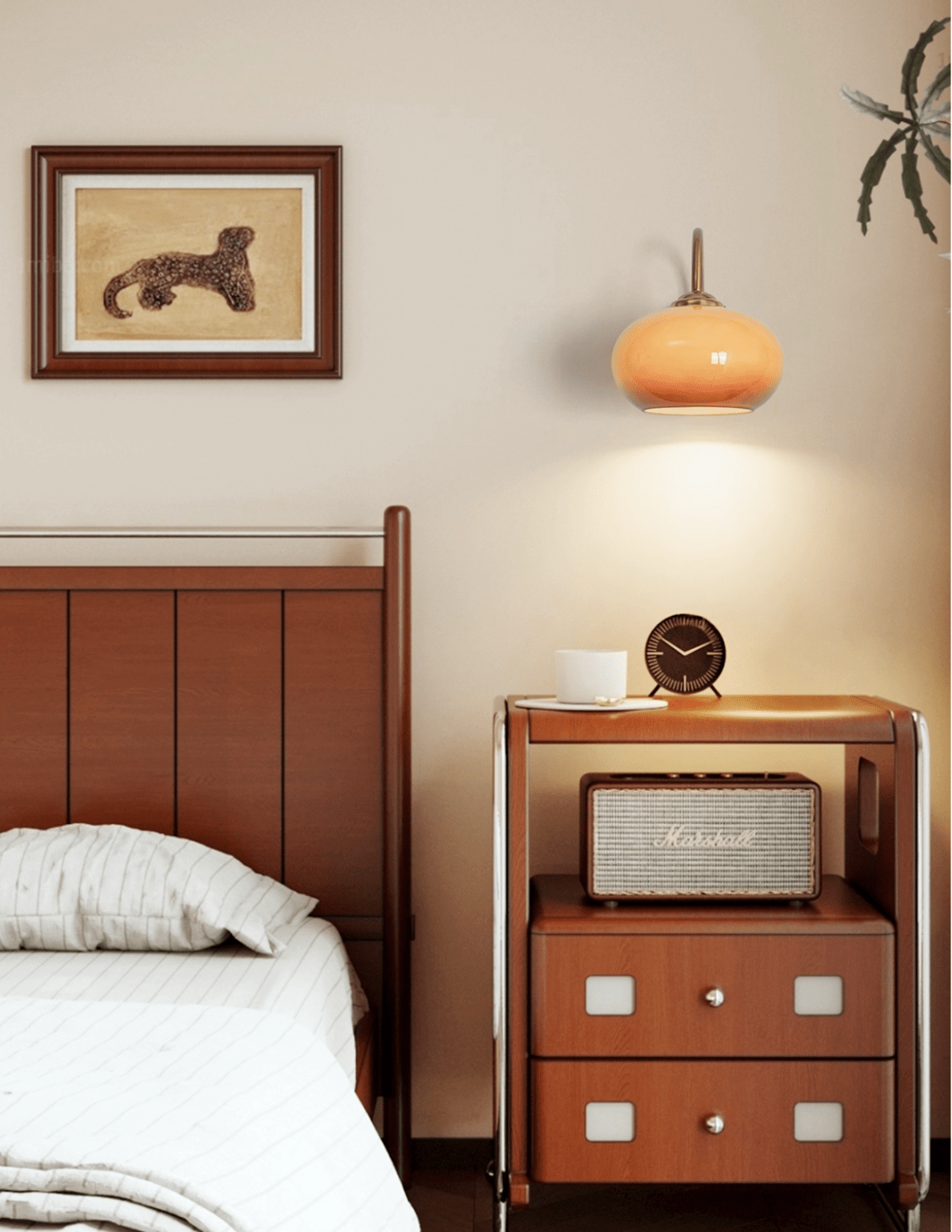 Nilo Wall Sconce in Amber Glass and Brass for Modern Interiors