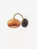 Nilo Wall Sconce in Amber Glass and Brass for Modern Interiors