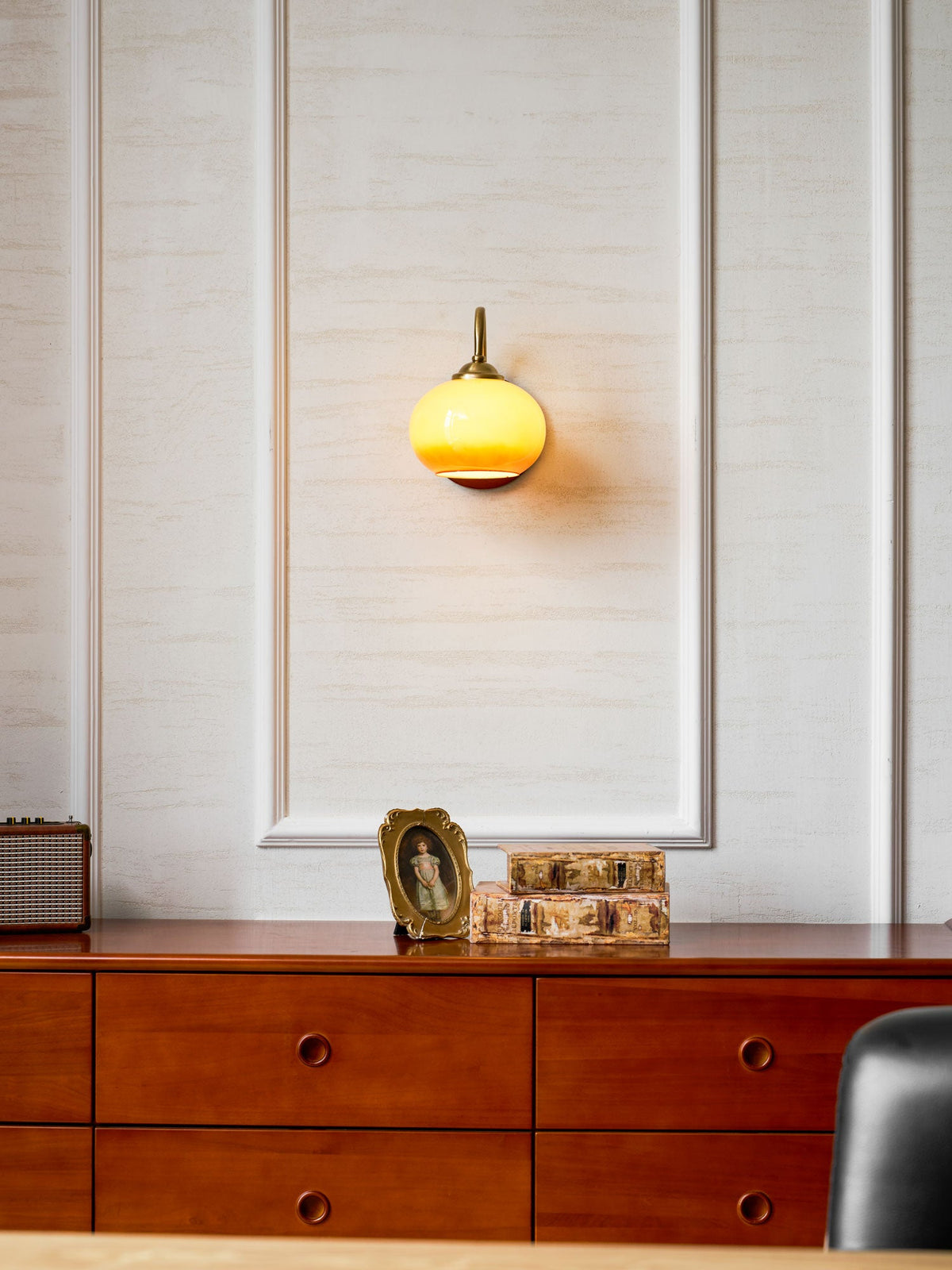 Nilo Wall Sconce in Amber Glass and Brass for Modern Interiors