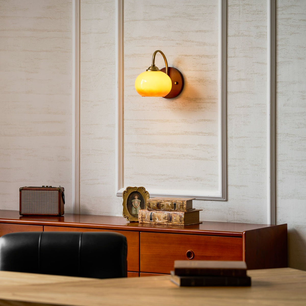Nilo Wall Sconce in Amber Glass and Brass for Modern Interiors