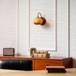 Nilo Wall Sconce in Amber Glass and Brass for Modern Interiors