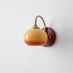 Nilo Wall Sconce in Amber Glass and Brass for Modern Interiors