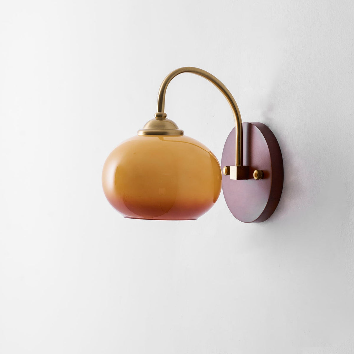 Nilo Wall Sconce in Amber Glass and Brass for Modern Interiors