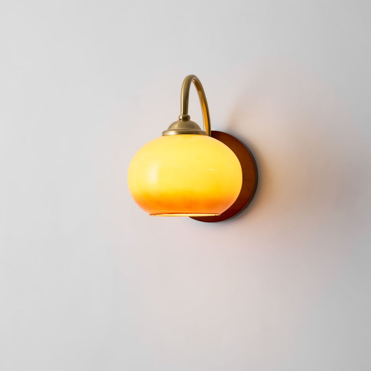 Nilo Wall Sconce in Amber Glass and Brass for Modern Interiors