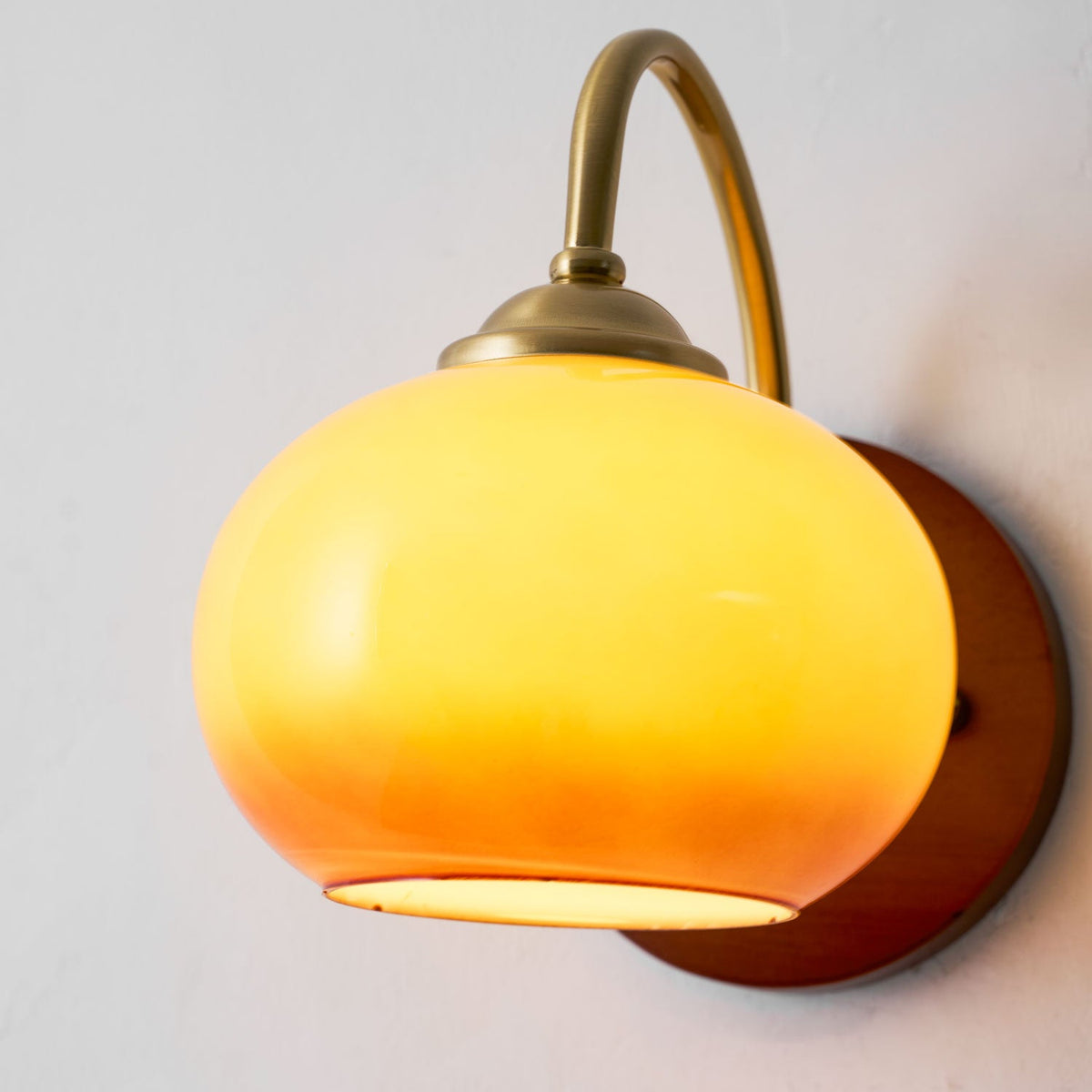 Nilo Wall Sconce in Amber Glass and Brass for Modern Interiors