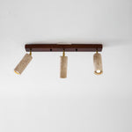 Nimbus Ceiling Spotlight in Walnut and Travertine