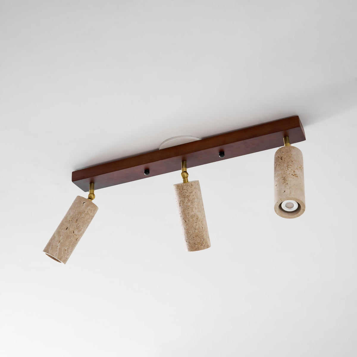 Nimbus Ceiling Spotlight in Walnut and Travertine