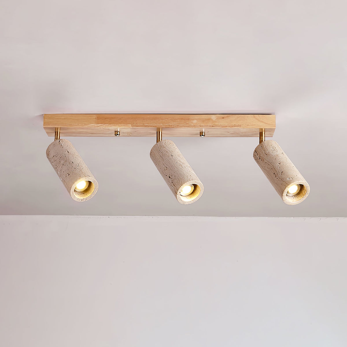 Nimbus Ceiling Spotlight in Walnut and Travertine