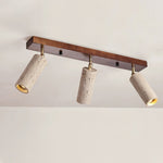 Nimbus Ceiling Spotlight in Walnut and Travertine