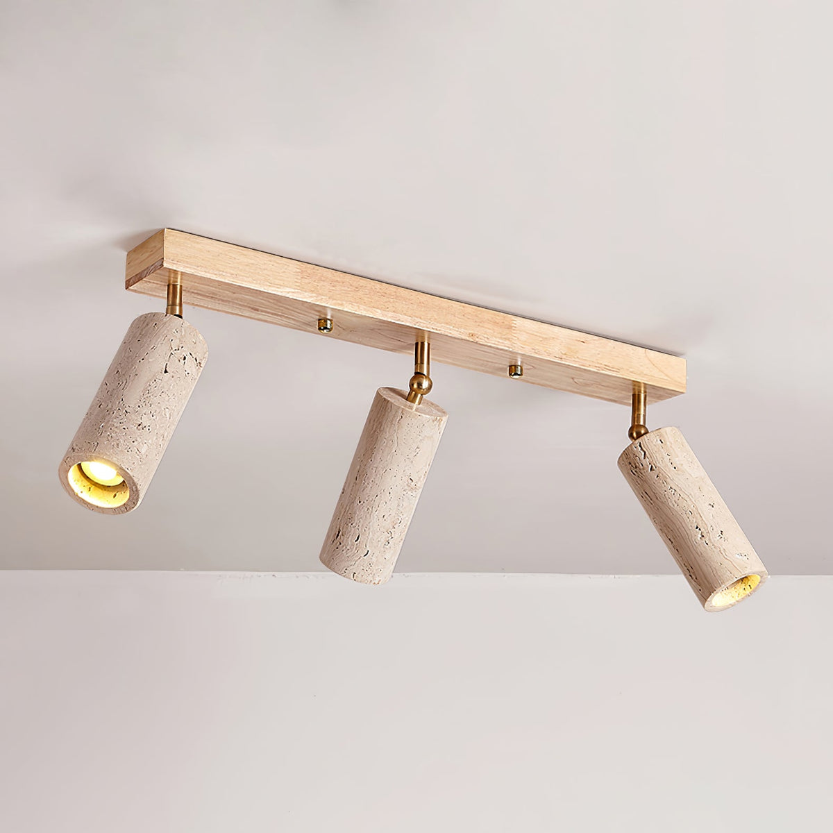 Nimbus Ceiling Spotlight in Walnut and Travertine