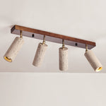 Nimbus Ceiling Spotlight in Walnut and Travertine