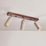 Nimbus Ceiling Spotlight in Walnut and Travertine