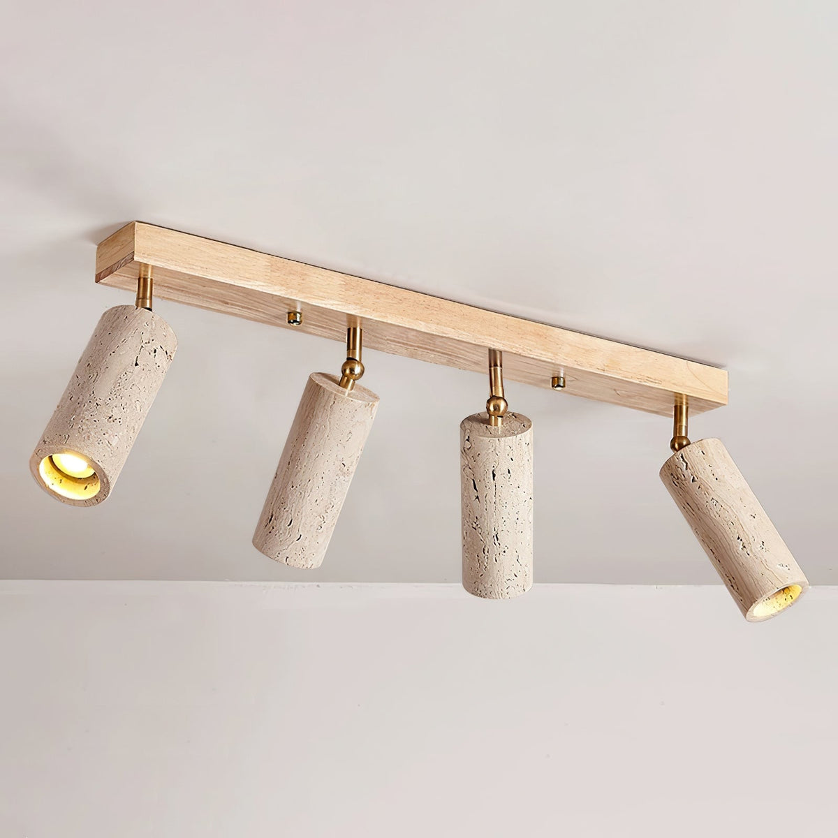 Nimbus Ceiling Spotlight in Walnut and Travertine