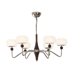 Nimira Modern Wood & Glass Chandelier – 8-Light Sculptural Pendant