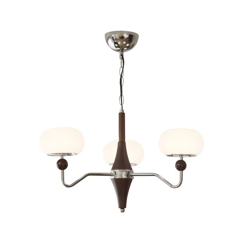 Nimira Modern Wood & Glass Chandelier – 8-Light Sculptural Pendant