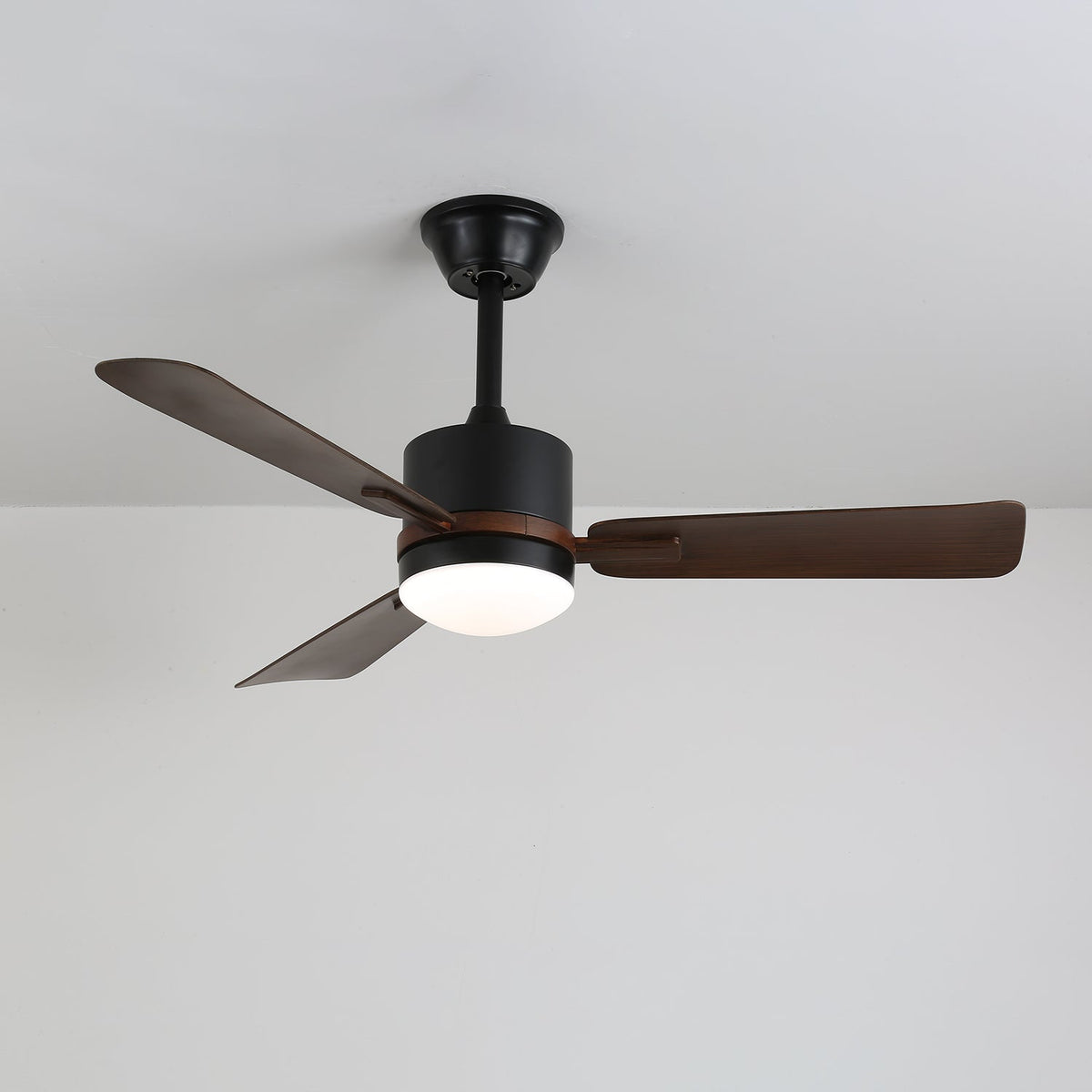 Nimora Ceiling Fan Light with LED and Remote – Modern Walnut Finish