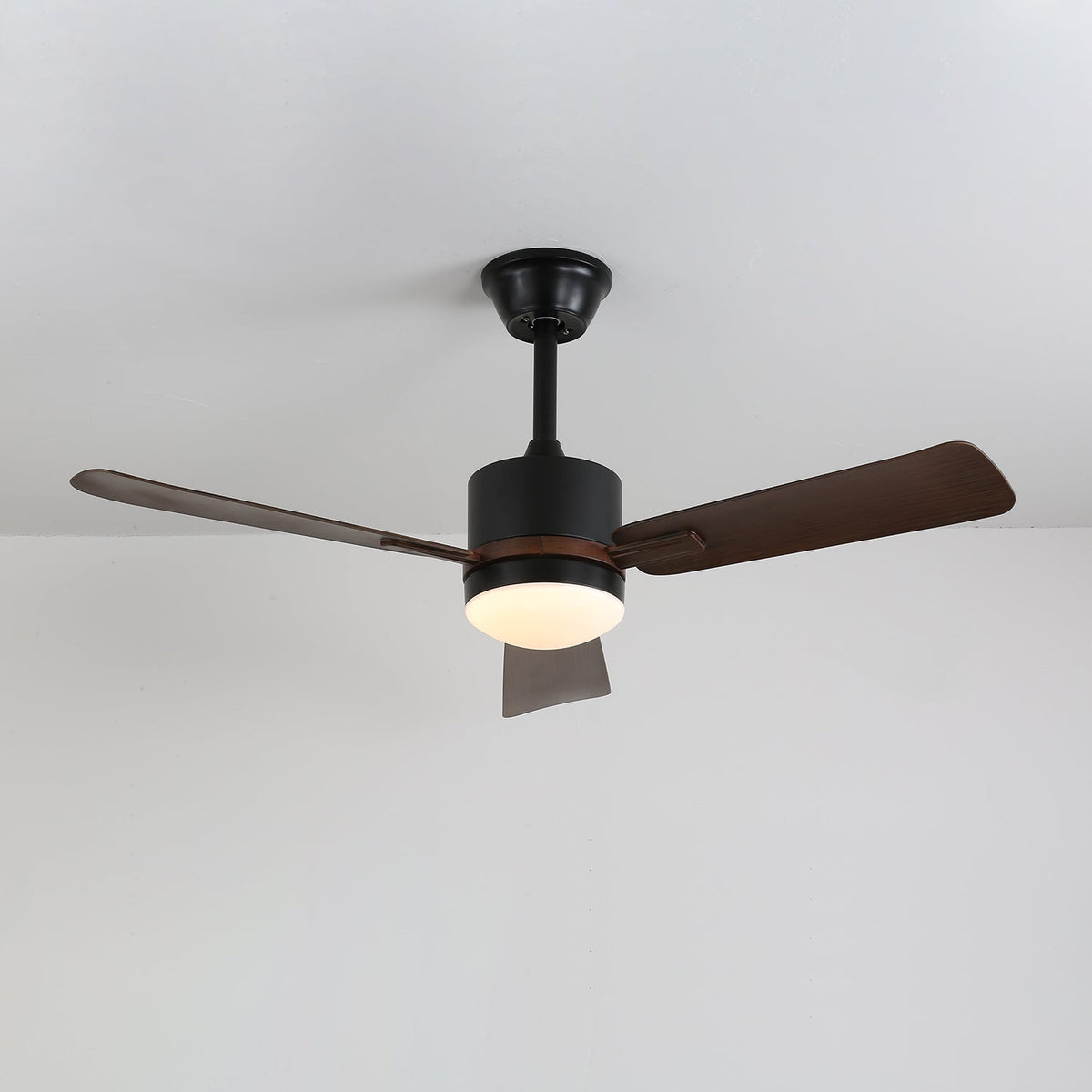 Nimora Ceiling Fan Light with LED and Remote – Modern Walnut Finish