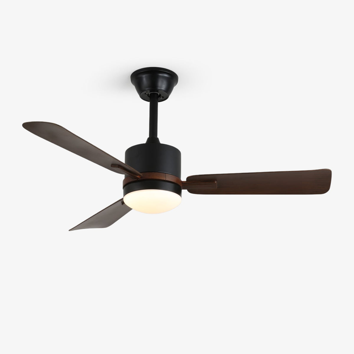 Nimora Ceiling Fan Light with LED and Remote – Modern Walnut Finish