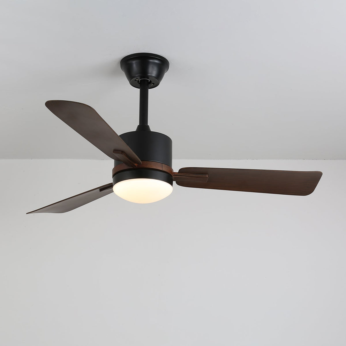 Nimora Ceiling Fan Light with LED and Remote – Modern Walnut Finish