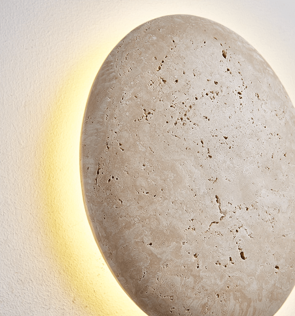 Nino Travertine Wall Sconce — Sculptural Balloon LED Light