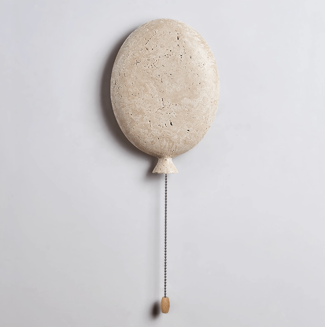 Nino Travertine Wall Sconce — Sculptural Balloon LED Light