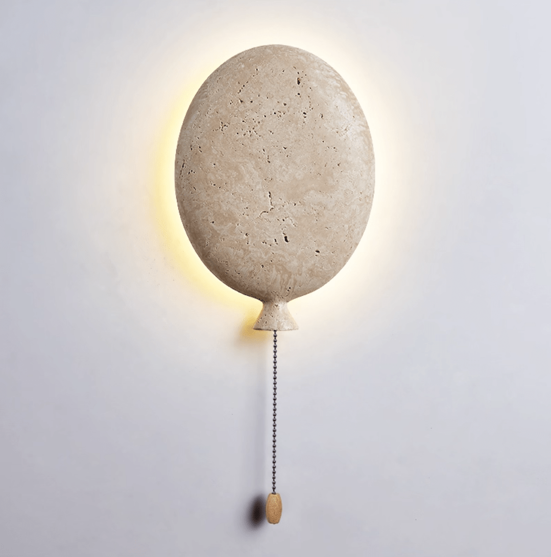 Nino Travertine Wall Sconce — Sculptural Balloon LED Light