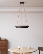 Haloa Modern Wood and Metal LED Pendant Light for Dining and Living Spaces