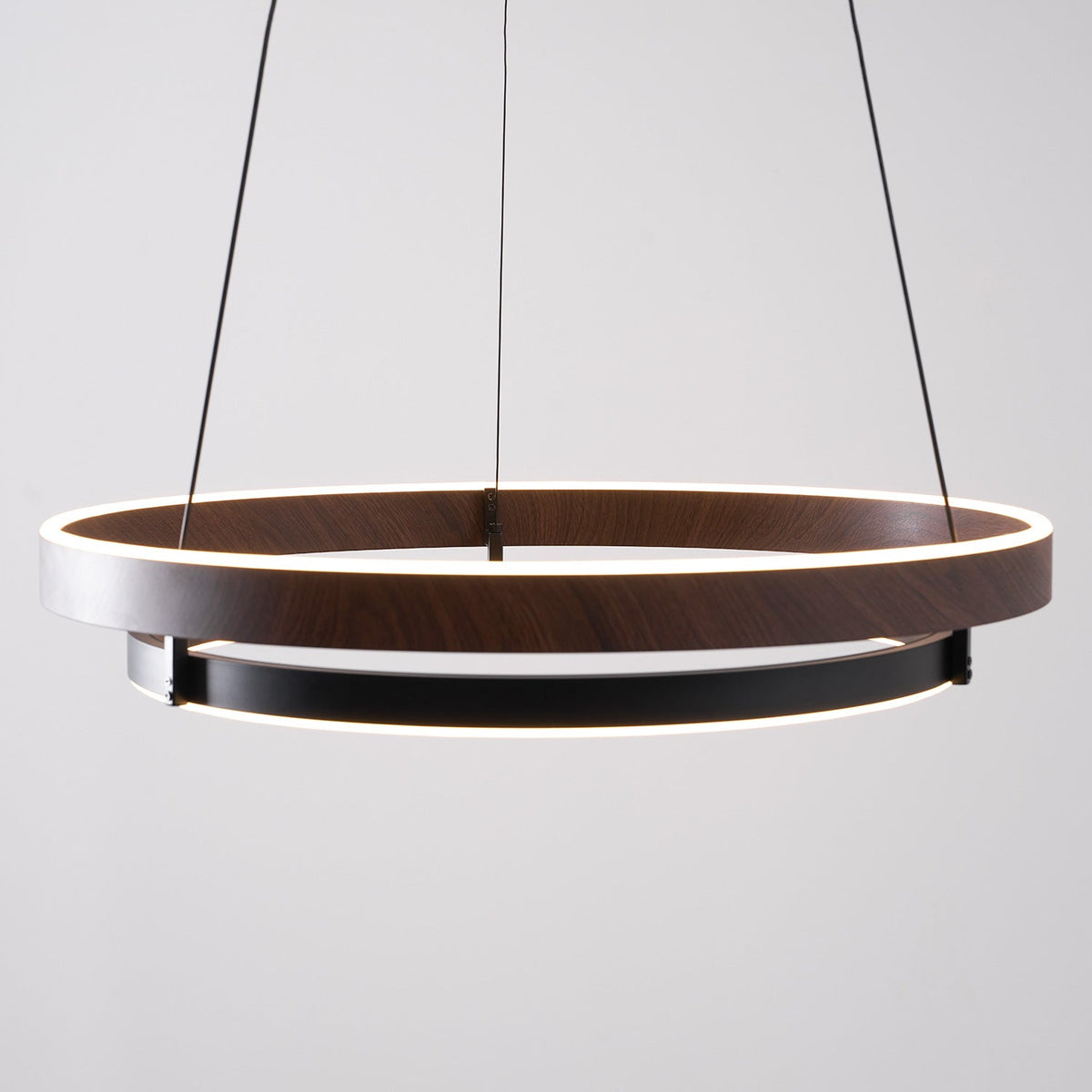 Haloa Modern Wood and Metal LED Pendant Light for Dining and Living Spaces