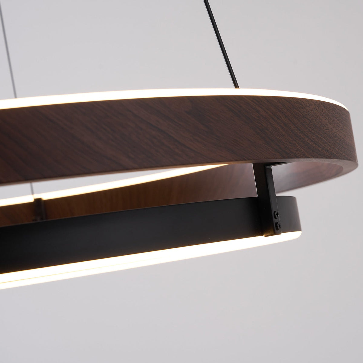 Haloa Modern Wood and Metal LED Pendant Light for Dining and Living Spaces