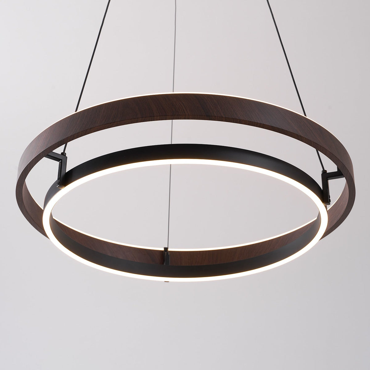 Haloa Modern Wood and Metal LED Pendant Light for Dining and Living Spaces