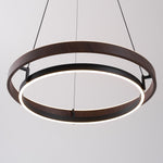 Haloa Modern Wood and Metal LED Pendant Light for Dining and Living Spaces