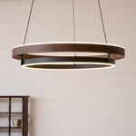 Haloa Modern Wood and Metal LED Pendant Light for Dining and Living Spaces