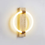 Niva Travertine Wall Sconce with Integrated LED Ring